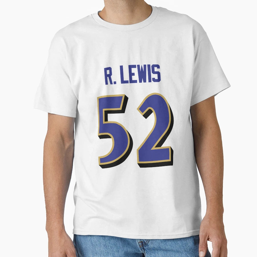 Ray Lewis Jersey 52 T-Shirt - Minimalist Print Unisex - T-Shirt, Sweatshirt, Hoodie