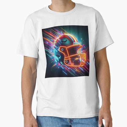 Explosive Neon Football Helmet T-Shirt - Aesthetic Graphic Men Women - T-Shirt, Sweatshirt, Hoodie