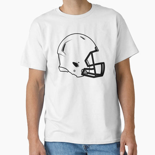 American Football Helmet White T-Shirt - Minimalist Print Men Women - T-Shirt, Sweatshirt, Hoodie