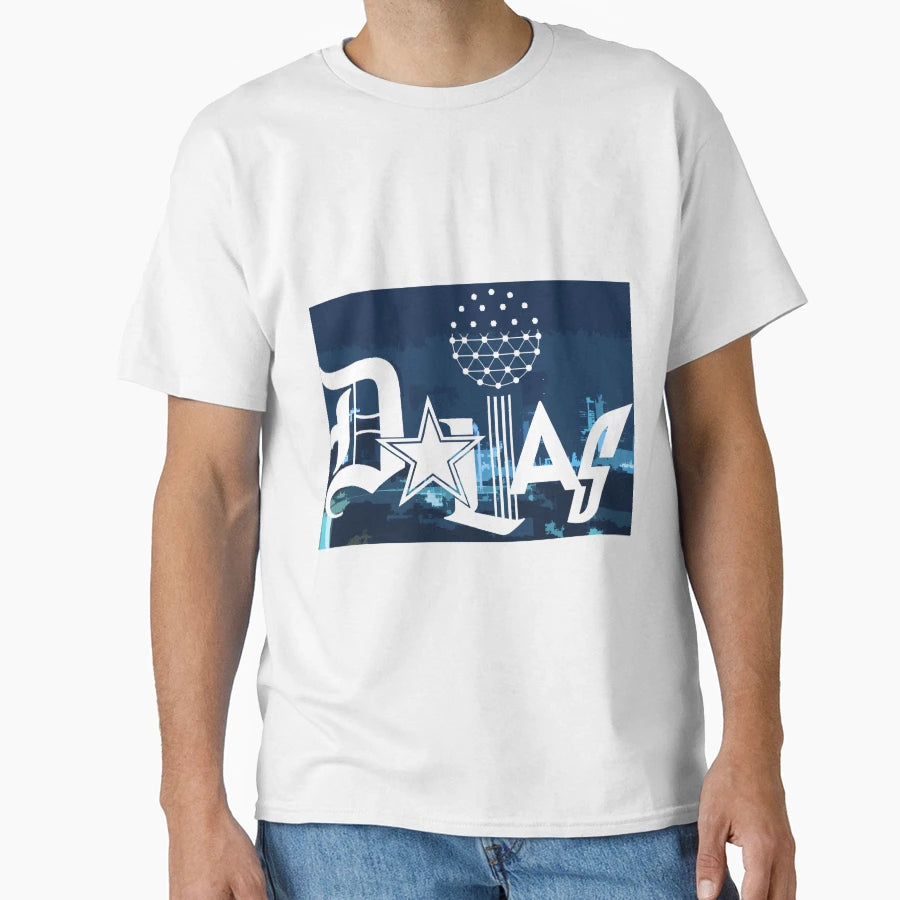Dallas Logo Background Blue T-Shirt - Streetwear Style Unisex - T-Shirt, Sweatshirt, Hoodie