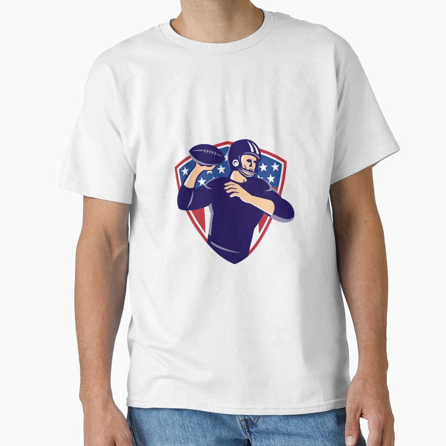 American Quarterback Football Player T-Shirt - Unique Graphic Men Women - T-Shirt, Sweatshirt, Hoodie