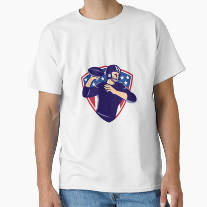 American Quarterback Football Player T-Shirt - Unique Graphic Men Women - T-Shirt, Sweatshirt, Hoodie