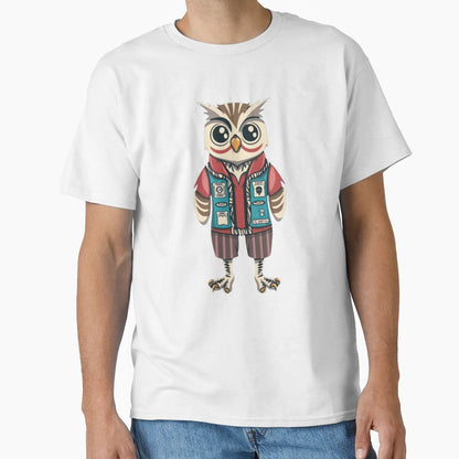 Owl Funny Character T-Shirt - Minimalist Print Men Women - T-Shirt, Sweatshirt, Hoodie