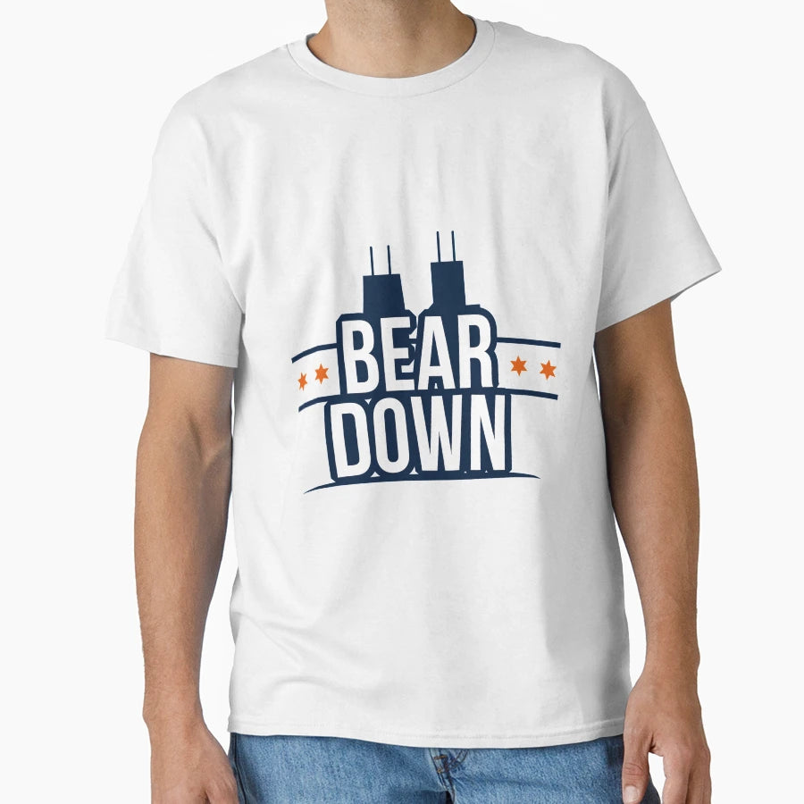 Bear Down Navy Orange Logo Wordmark T-Shirt - Fun Novelty Design Men Women - T-Shirt, Sweatshirt, Hoodie