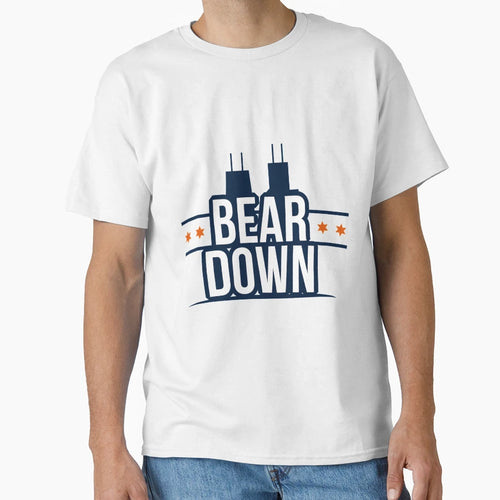 Bear Down Navy Orange Logo Wordmark T-Shirt - Fun Novelty Design Men Women - T-Shirt, Sweatshirt, Hoodie
