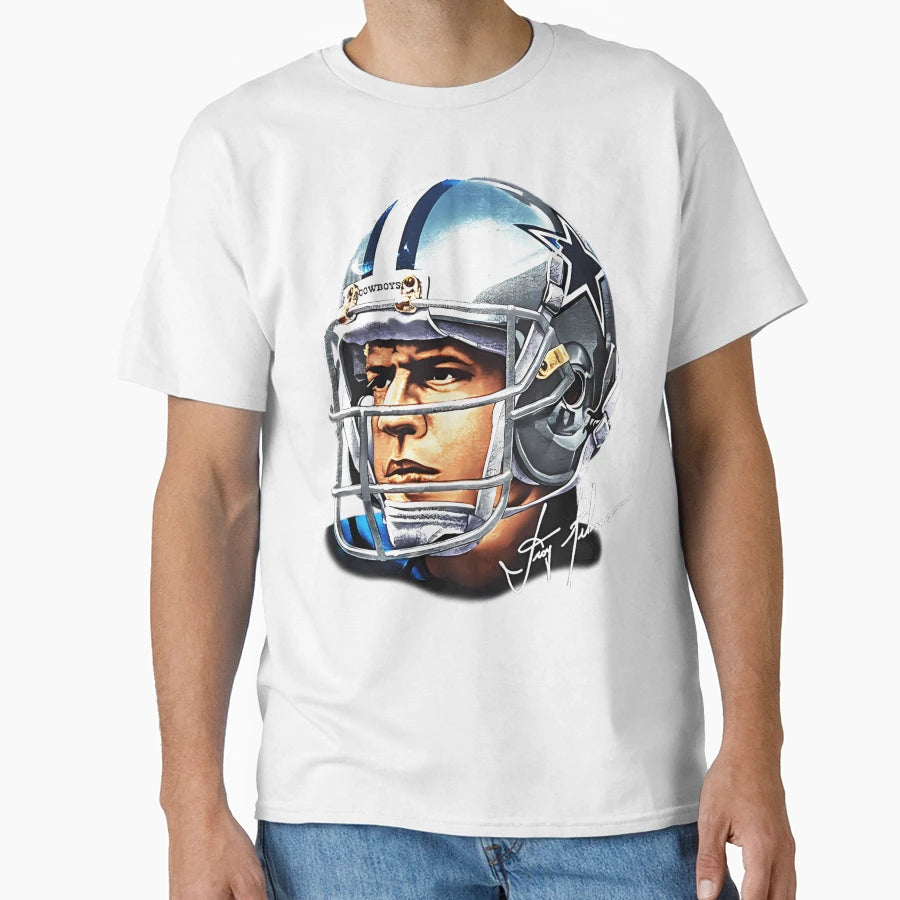 90S Football Troy Aikman Cowboys T-Shirt - Custom Art Print for Adults - T-Shirt, Sweatshirt, Hoodie
