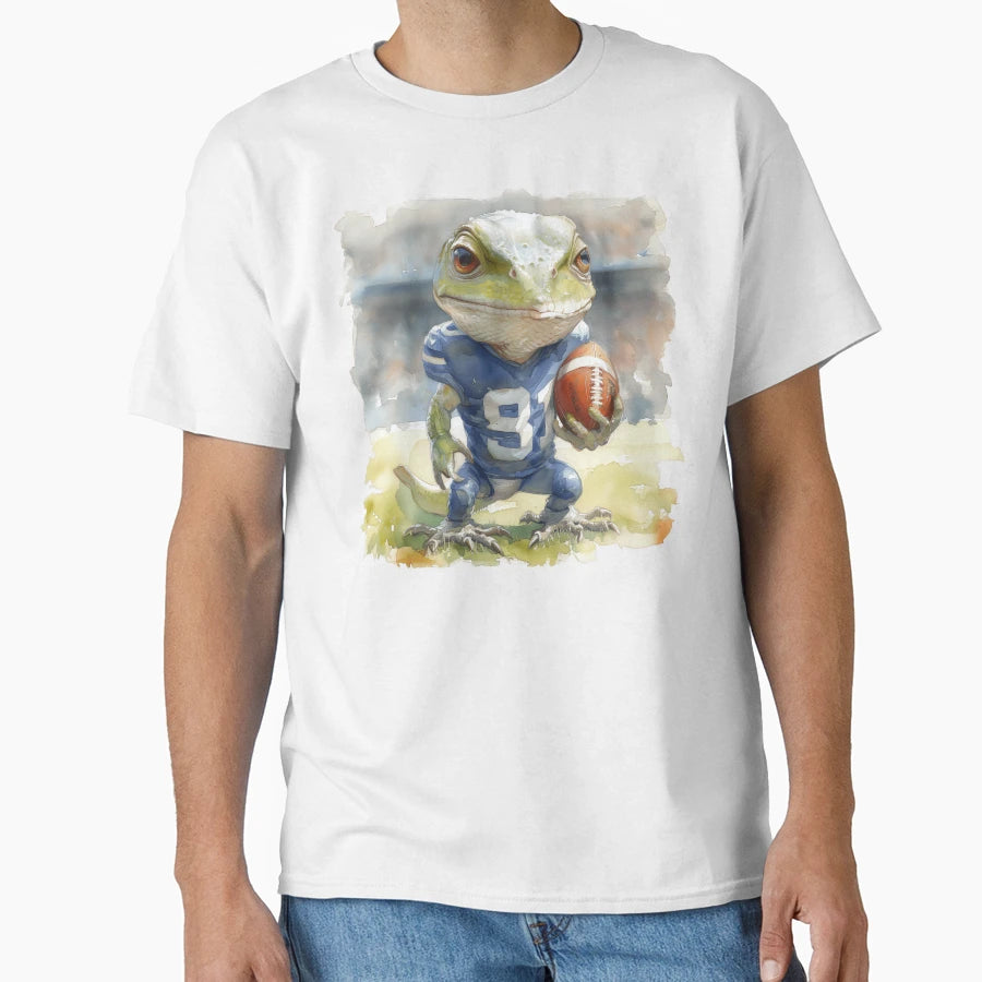 Lizard As American Football Player T-Shirt - Custom Art Print Unisex - T-Shirt, Sweatshirt, Hoodie