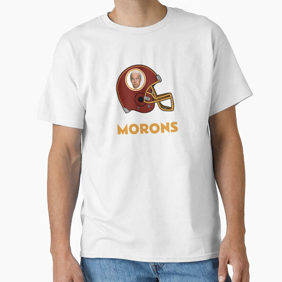Joe Biden Moron Campaign Football T-Shirt - Casual Everyday Wear Unisex - T-Shirt, Sweatshirt, Hoodie