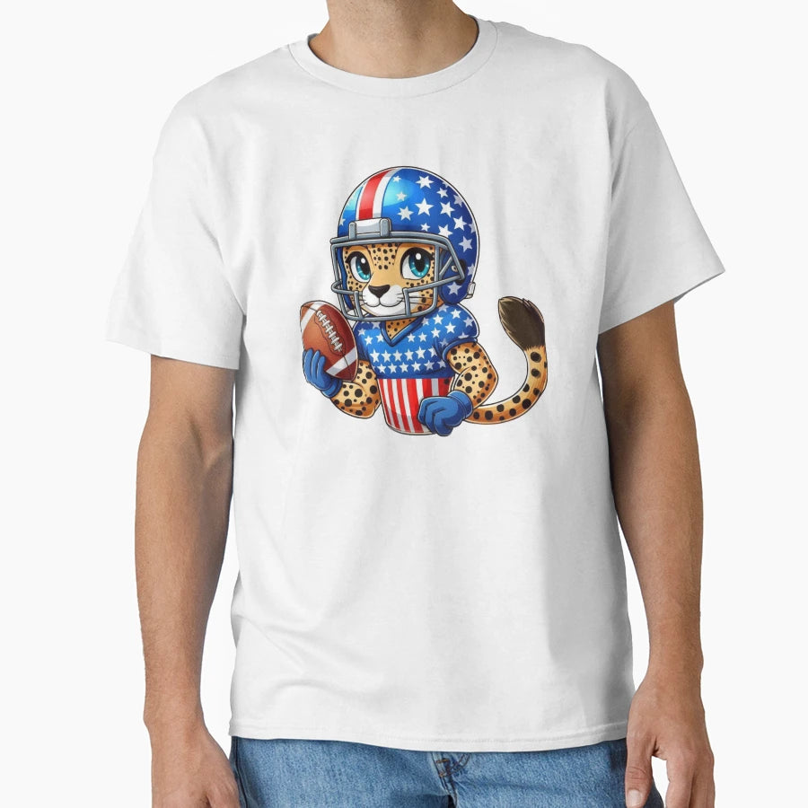 Cheetah American Football T-Shirt - Novelty Apparel for Adults - T-Shirt, Sweatshirt, Hoodie