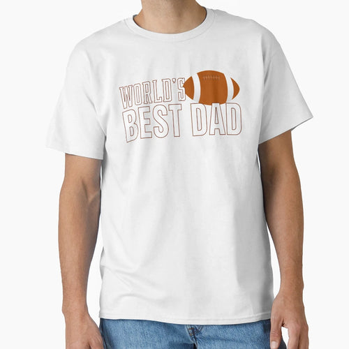 Simple Worlds Best Dad Typography Football T-Shirt - Novelty Apparel Unisex - T-Shirt, Sweatshirt, Hoodie