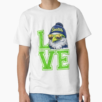 Love Seattle Eagle City Spirit T-Shirt - Minimalist Print Men Women - T-Shirt, Sweatshirt, Hoodie