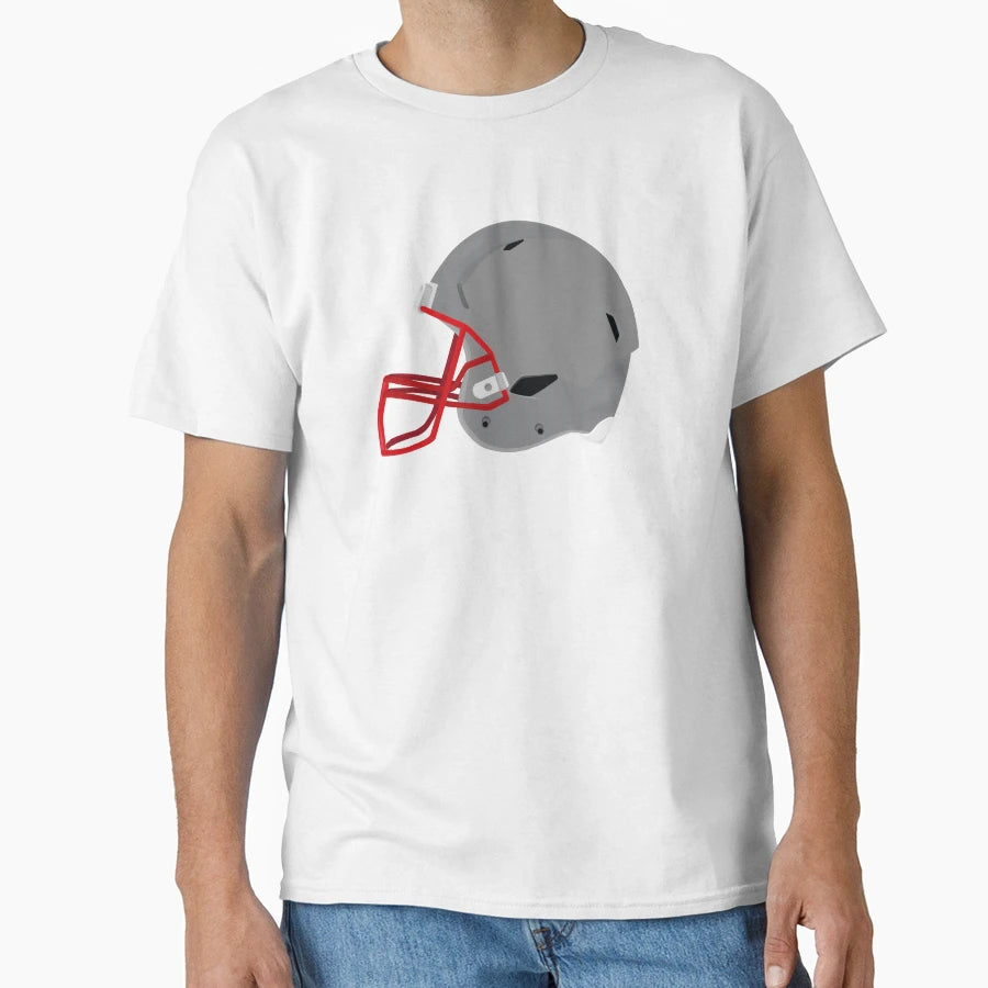 Grey Modern Football Helmet T-Shirt - Unique Graphic Men Women - T-Shirt, Sweatshirt, Hoodie