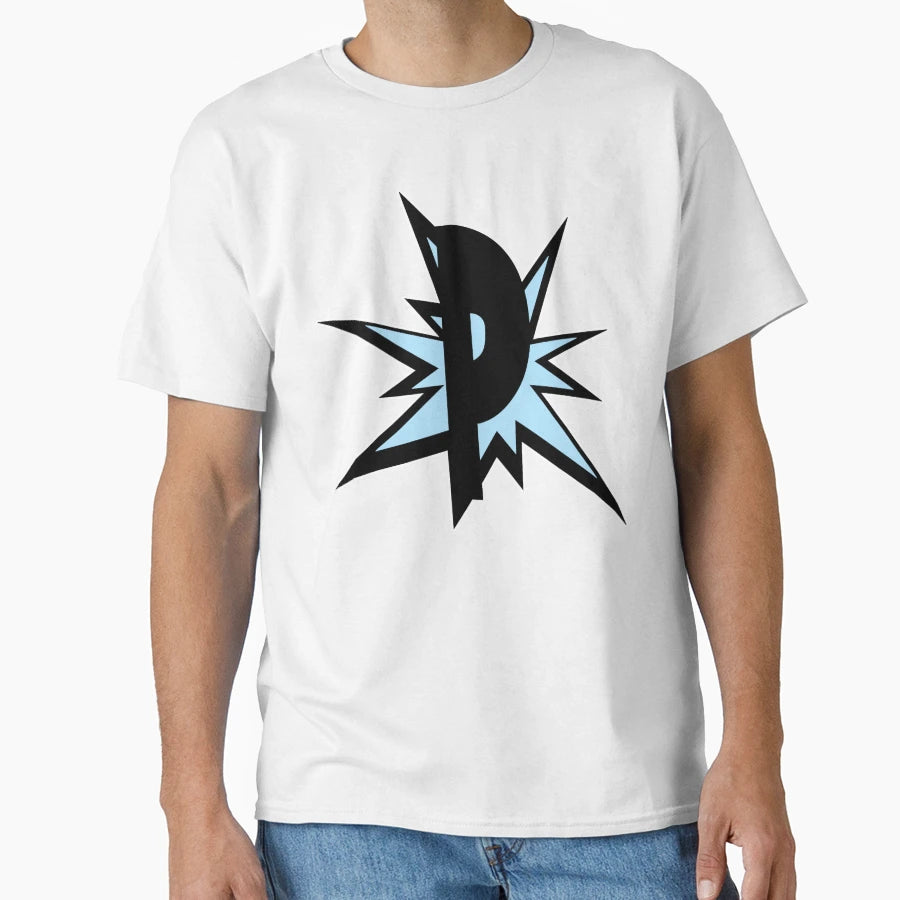 Monogram P Letter Initials Light Blue T-Shirt - Streetwear Style Men Women - T-Shirt, Sweatshirt, Hoodie