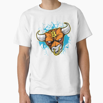 Bitcoin Bull Breaking Through T-Shirt - Streetwear Style for Adults - T-Shirt, Sweatshirt, Hoodie