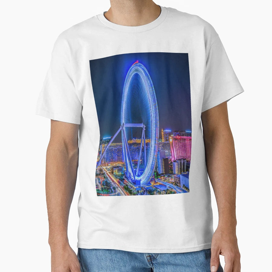 Las Vegas Nevada High Roller Ferris T-Shirt - Aesthetic Graphic Unisex - T-Shirt, Sweatshirt, Hoodie