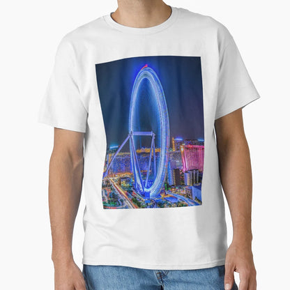 Las Vegas Nevada High Roller Ferris T-Shirt - Aesthetic Graphic Unisex - T-Shirt, Sweatshirt, Hoodie