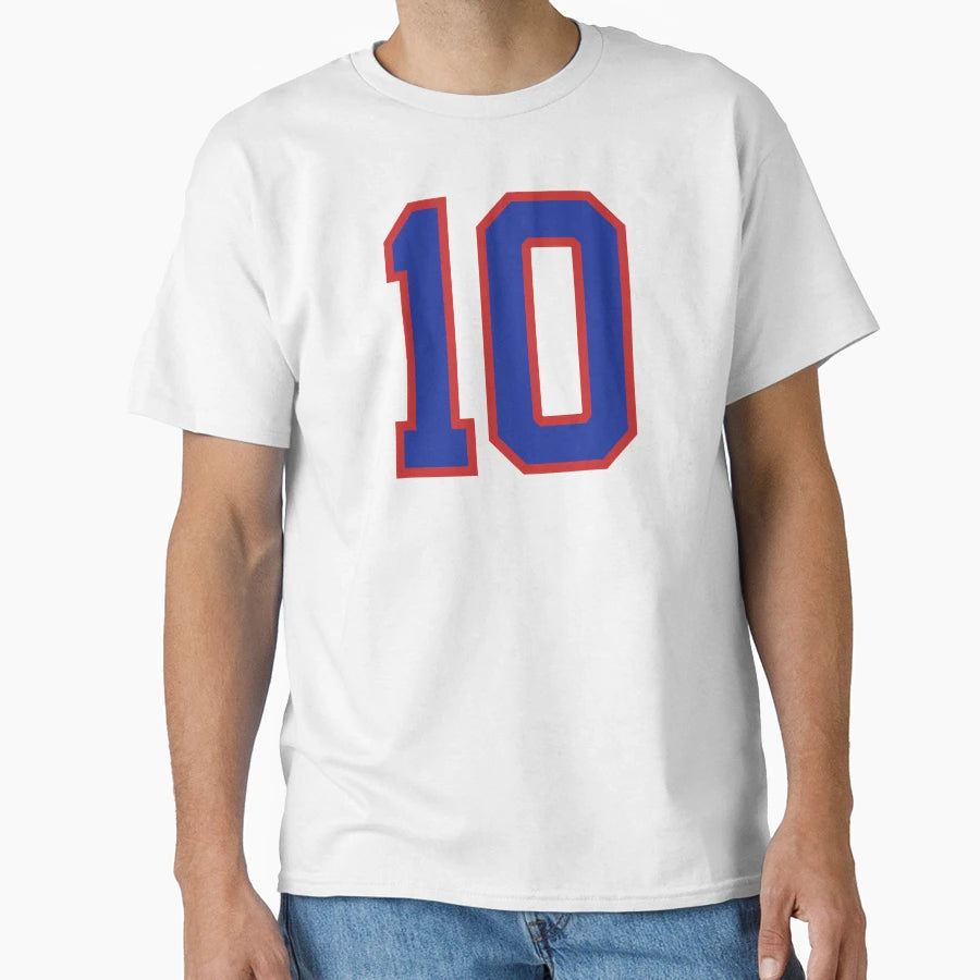 Number 10 Blue Red Sports Jersey Ten T-Shirt - Streetwear Style Men Women - T-Shirt, Sweatshirt, Hoodie
