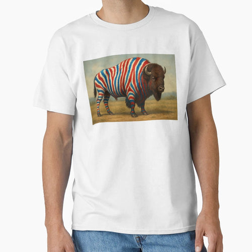Zebra Stripe Bison T-Shirt - Casual Everyday Wear for Adults - T-Shirt, Sweatshirt, Hoodie