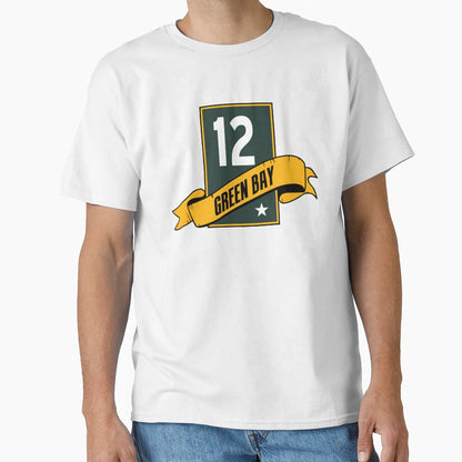 Green Bay 12 Banner Emblem T-Shirt - Casual Everyday Wear Men Women - T-Shirt, Sweatshirt, Hoodie