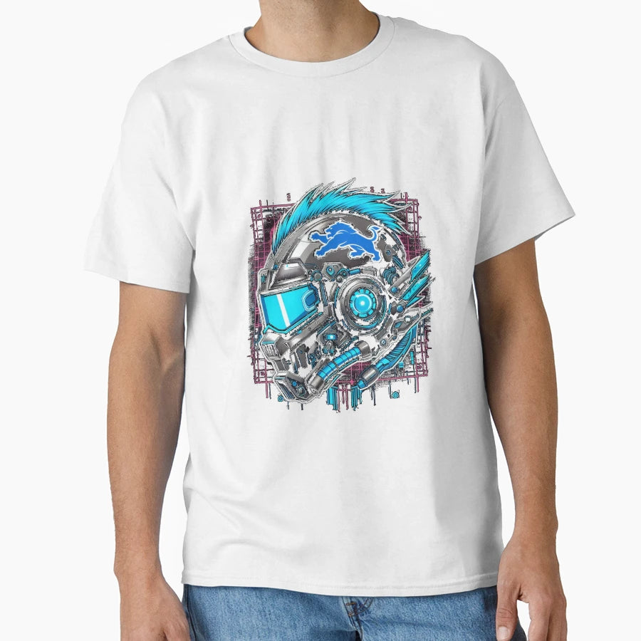 Cyberpunk Detroit Football Fan T-Shirt - Novelty Apparel for Adults - T-Shirt, Sweatshirt, Hoodie