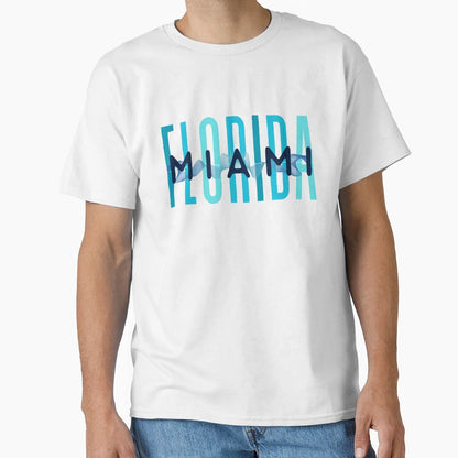 Miami Florida Ocean Split T-Shirt - Fun Novelty Design Men Women - T-Shirt, Sweatshirt, Hoodie