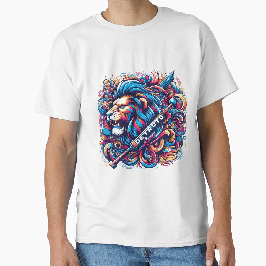 Fierce Feline Detroit Lion Fanatic T-Shirt - Fun Novelty Design Unisex - T-Shirt, Sweatshirt, Hoodie