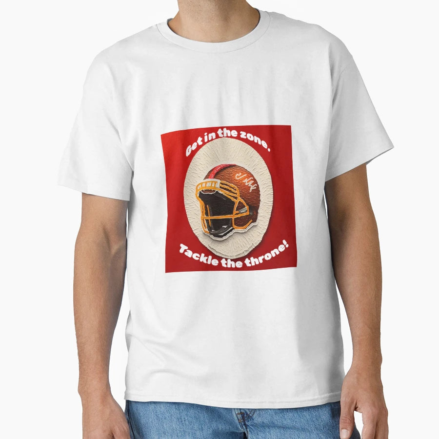 American Football Get Zone Tackle Throne T-Shirt - Graphic Print Men Women - T-Shirt, Sweatshirt, Hoodie