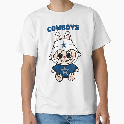 Cheerful Labubu Cowboys Cartoon T-Shirt - Casual Everyday Wear for Adults - T-Shirt, Sweatshirt, Hoodie