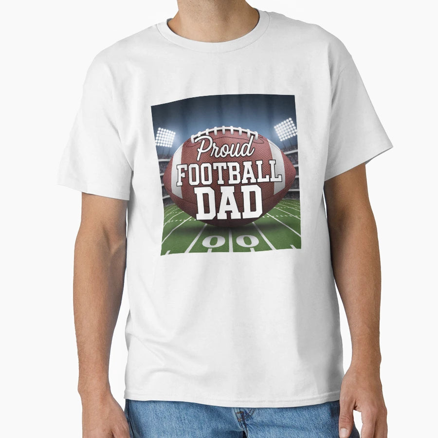 Proud Football Dad Large Football T-Shirt - Graphic Print for Adults - T-Shirt, Sweatshirt, Hoodie