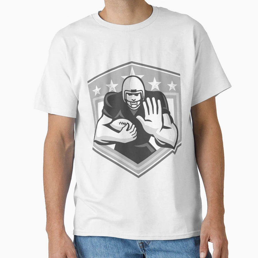 American Football Running Back Fending T-Shirt - Trendy Graphic Men Women - T-Shirt, Sweatshirt, Hoodie