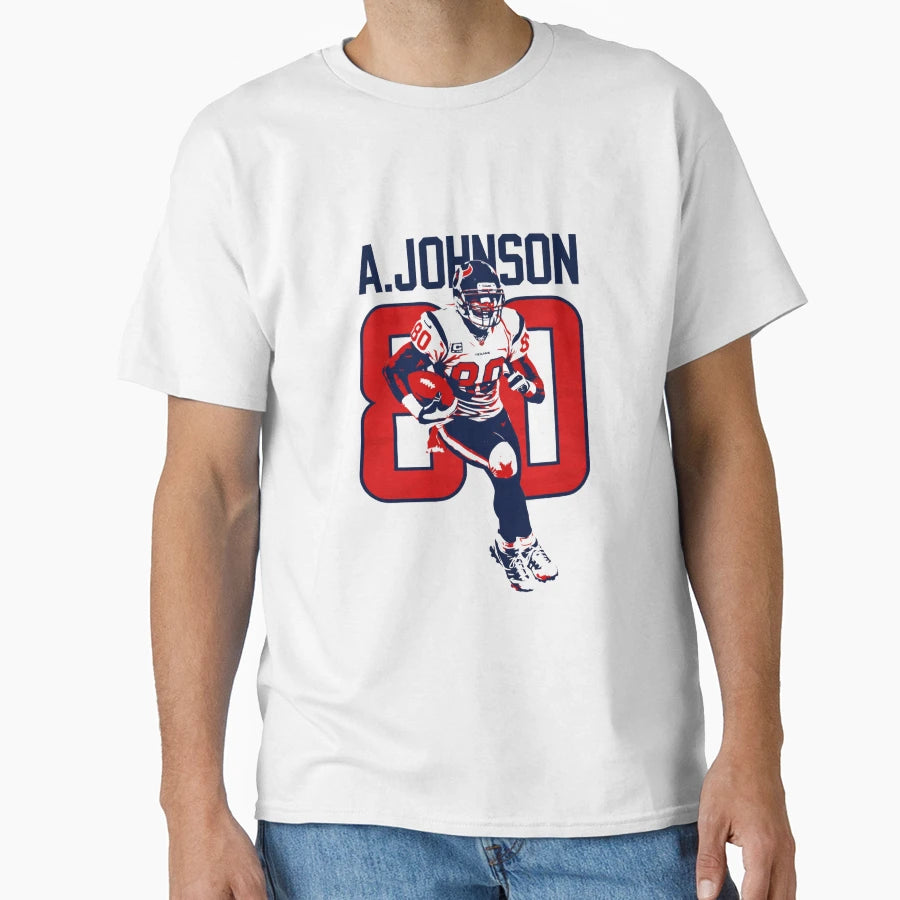 Andre Johnson Houston 80 Football Art T-Shirt - Casual Everyday Wear Unisex - T-Shirt, Sweatshirt, Hoodie