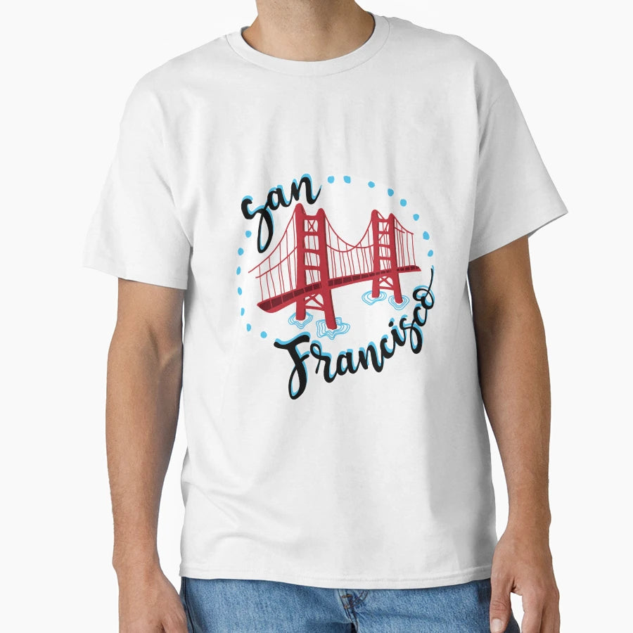 San Francisco Golden Gate Bridge T-Shirt - Fun Novelty Design for Adults - T-Shirt, Sweatshirt, Hoodie