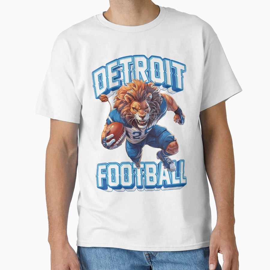Detroit Lion T-Shirt - Minimalist Print Men Women - T-Shirt, Sweatshirt, Hoodie