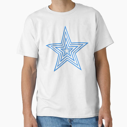 Blue Line Star T-Shirt - Fun Novelty Design Men Women - T-Shirt, Sweatshirt, Hoodie