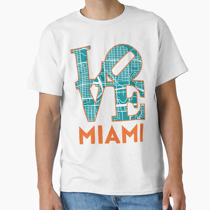 Love Miami City Map Miami 305 T-Shirt - Minimalist Print Unisex - T-Shirt, Sweatshirt, Hoodie