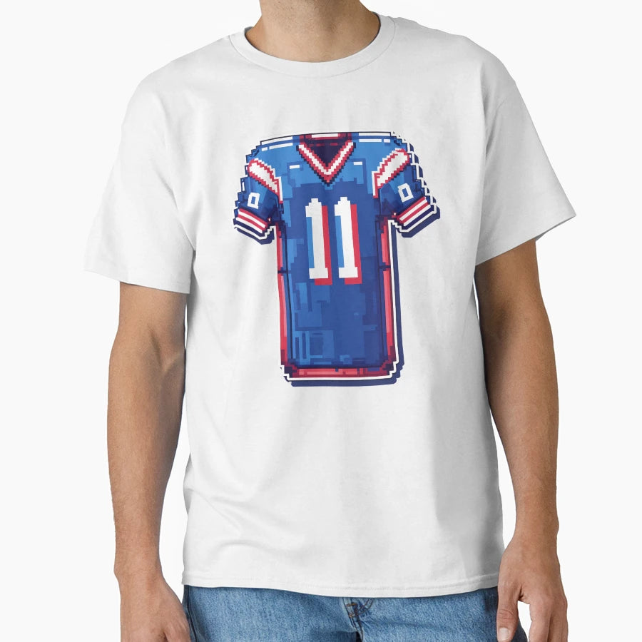 Pixel Football Jersey Icon Number 11 T-Shirt - Minimalist Print Unisex - T-Shirt, Sweatshirt, Hoodie