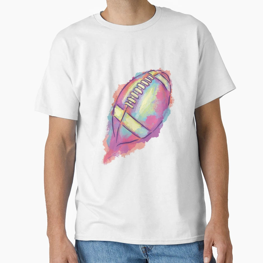 Colorful Artistic Watercolor Football T-Shirt - Streetwear Style Unisex - T-Shirt, Sweatshirt, Hoodie