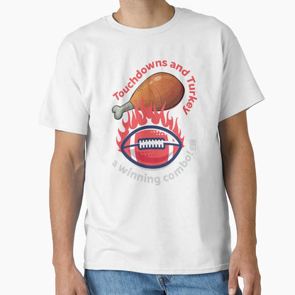 Touchdowns And Turkey Winning Combo T-Shirt - Casual Everyday Wear Unisex - T-Shirt, Sweatshirt, Hoodie