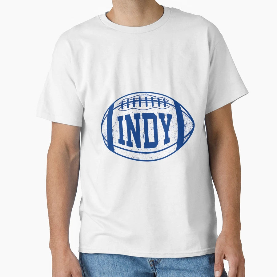 Indy Football Blue T-Shirt - Trendy Graphic Unisex - T-Shirt, Sweatshirt, Hoodie
