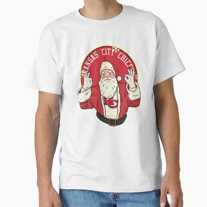 Santa Claus Loves Kansas City Chiefs T-Shirt - Graphic Print Unisex - T-Shirt, Sweatshirt, Hoodie