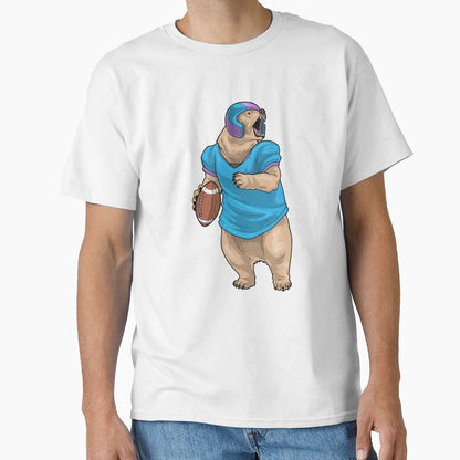 Bear American Football Helmet T-Shirt - Custom Art Print for Adults - T-Shirt, Sweatshirt, Hoodie