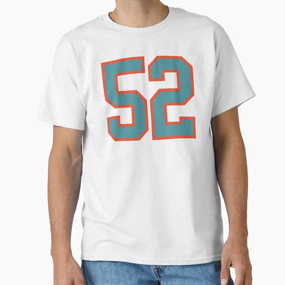 52 Number Aqua Orange Lucky Sports T-Shirt - Casual Everyday Wear Unisex - T-Shirt, Sweatshirt, Hoodie