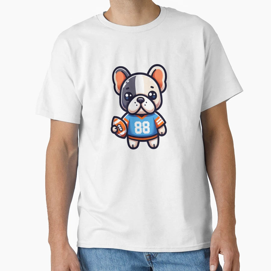 Frenchie Football Player And More T-Shirt - Aesthetic Graphic Men Women - T-Shirt, Sweatshirt, Hoodie