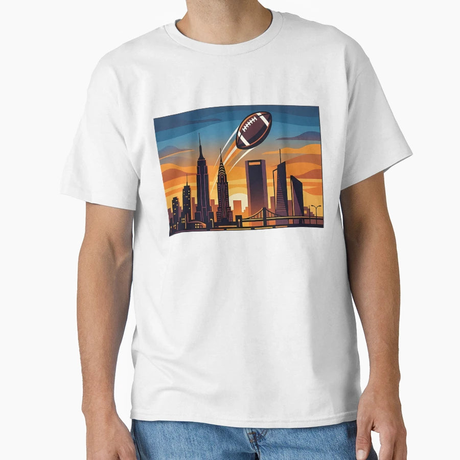 New York Football Skyline Minimalist T-Shirt - Aesthetic Graphic Unisex - T-Shirt, Sweatshirt, Hoodie