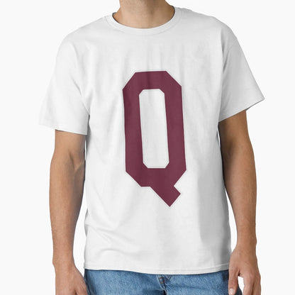 Letter Q Bold Collegiate Font Varsity T-Shirt - Graphic Print for Adults - T-Shirt, Sweatshirt, Hoodie