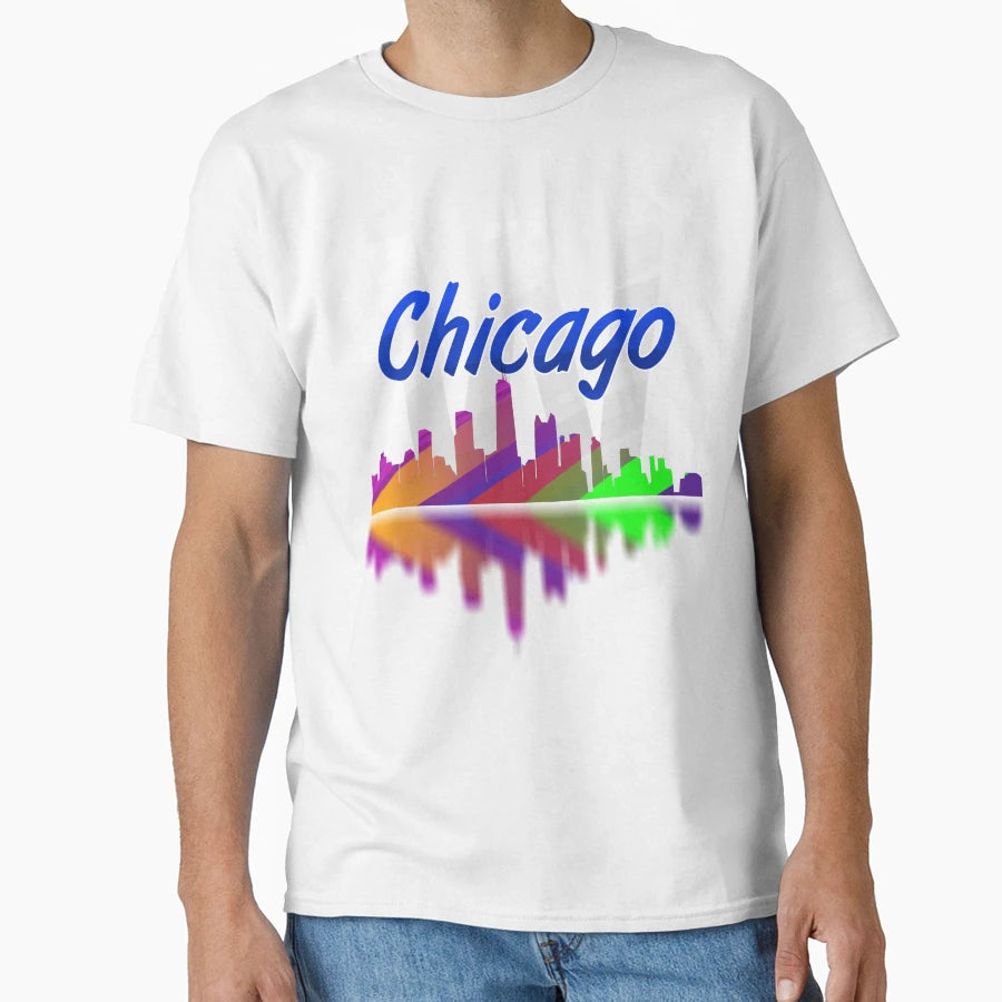 Chicago Skyline W T-Shirt - Streetwear Style Men Women - T-Shirt, Sweatshirt, Hoodie