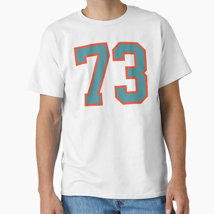 73 Number Aqua Orange Lucky Sports T-Shirt - Fun Novelty Design Men Women - T-Shirt, Sweatshirt, Hoodie