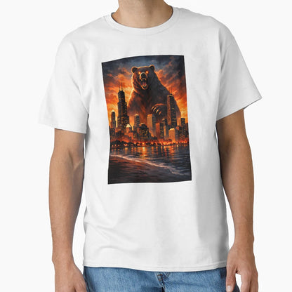 Giant Bear Over Chicago T-Shirt - Novelty Apparel Unisex - T-Shirt, Sweatshirt, Hoodie