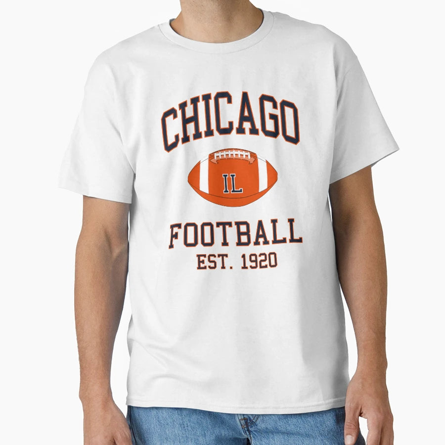 Chicago Football T-Shirt - Graphic Print Unisex - T-Shirt, Sweatshirt, Hoodie