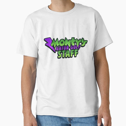 Montys Gator Golf Staff T-Shirt - Graphic Print Unisex - T-Shirt, Sweatshirt, Hoodie